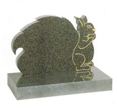 Squirrel shaped infant headstone