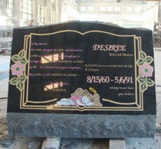 slant memorial headstone
