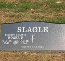 slant memorial headstone