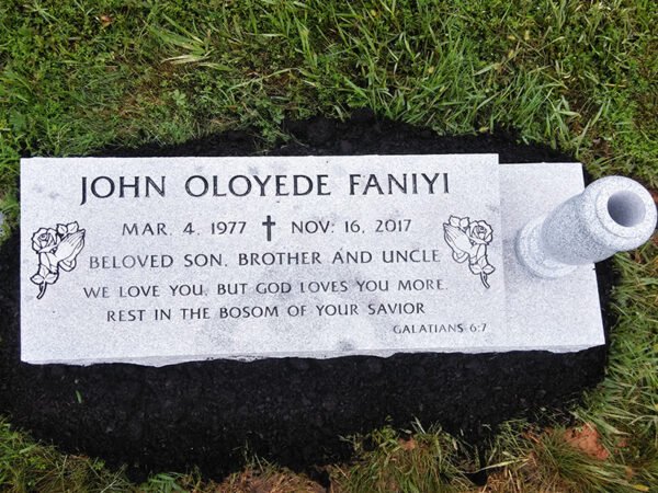 Light Grey Bevel Headstone