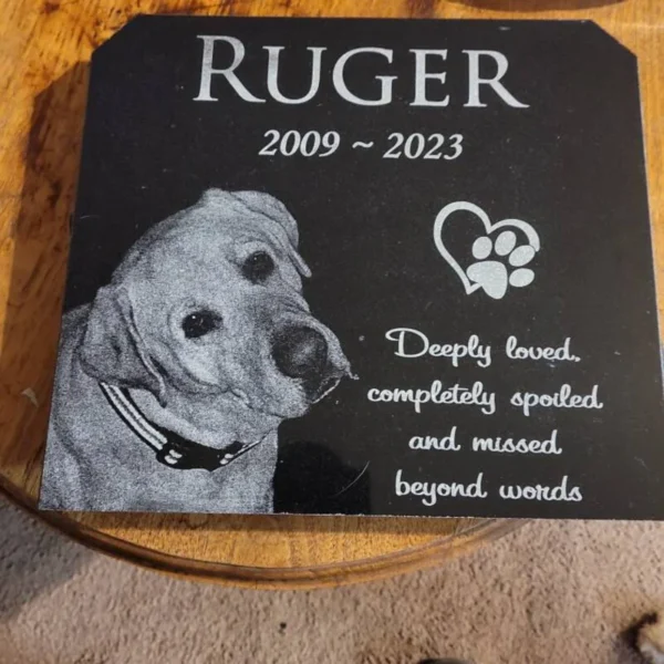 black granite pet markers