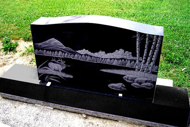 classic serp top granite headstone