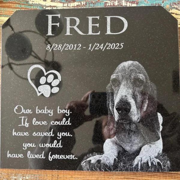 paw print dog memorial stone