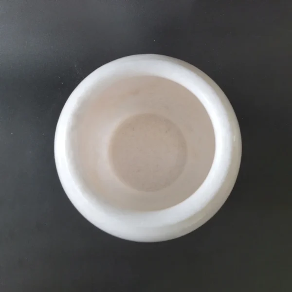 highly polished white marble cremation urn