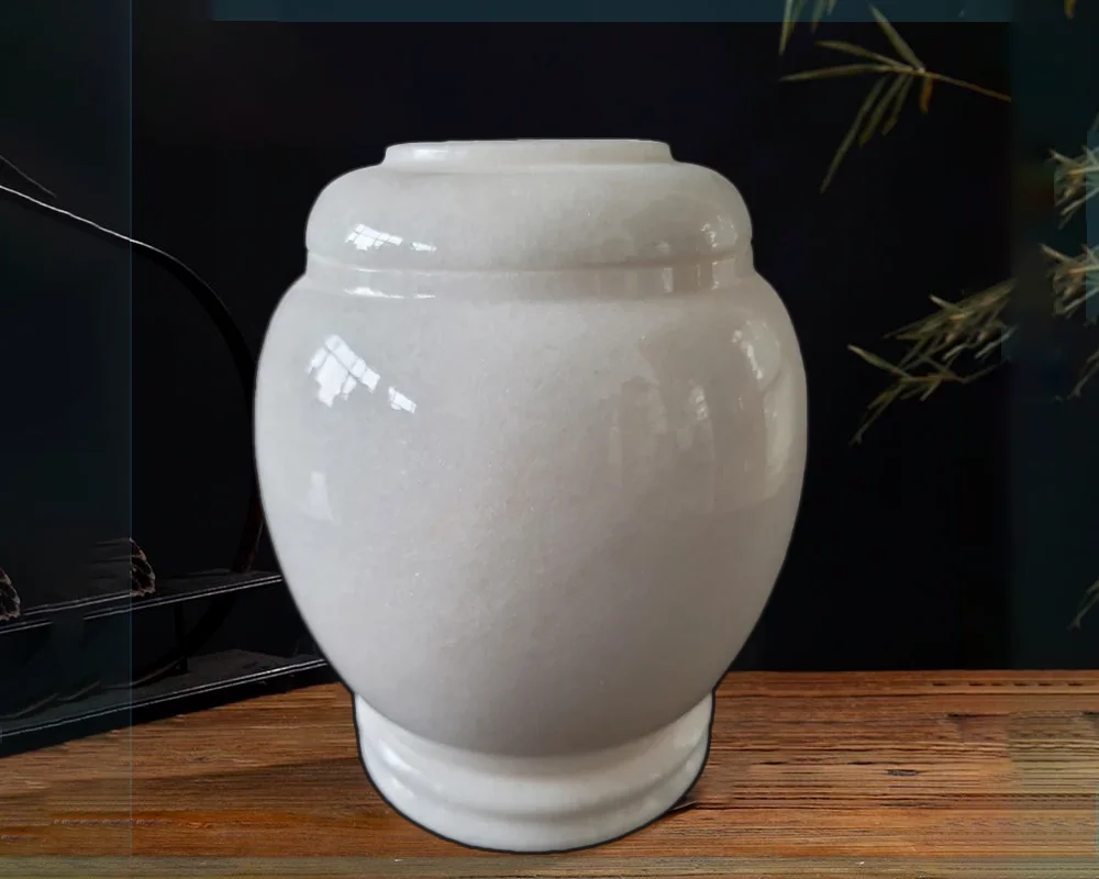 white marble urn vase
